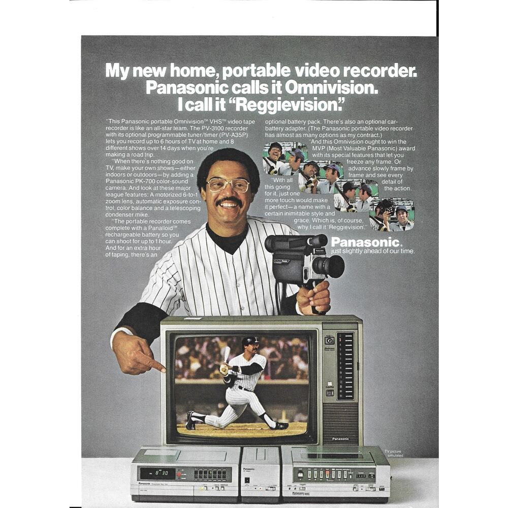 1980 Print Ad Reggie Jackson Panasonic Reggievision Vintage